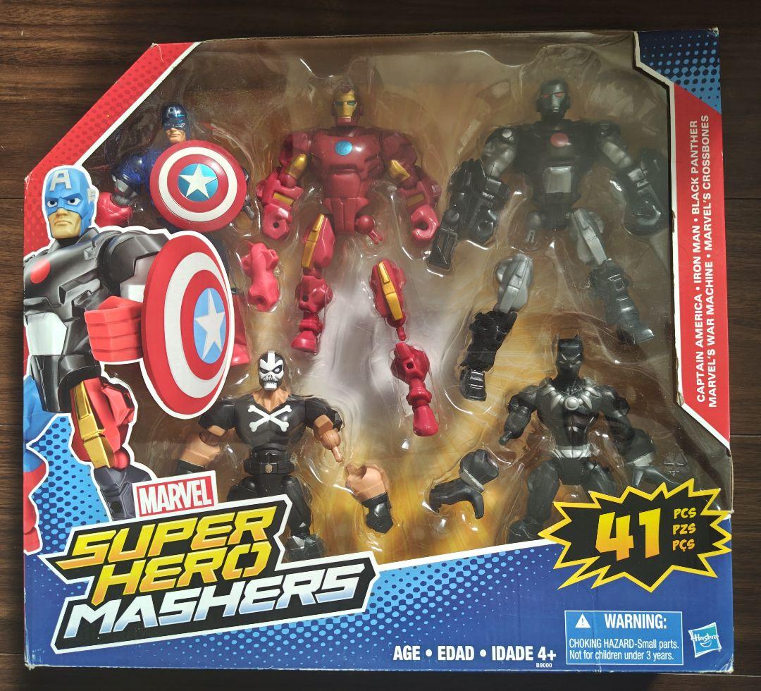 マーベルスーパーヒーローマッシャーズ５体セット　ブラックパンサー・クロスボーンズ