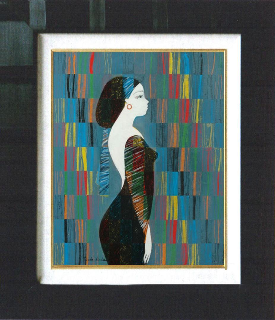 油絵 菅家令子 絵 絵画 インテリア uF6-030214 人物 女性像