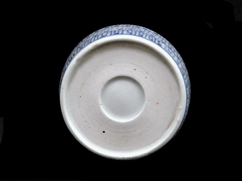 古伊万里　染付　暦紋　蕎麦猪口　江戸期　C736AS-BXr