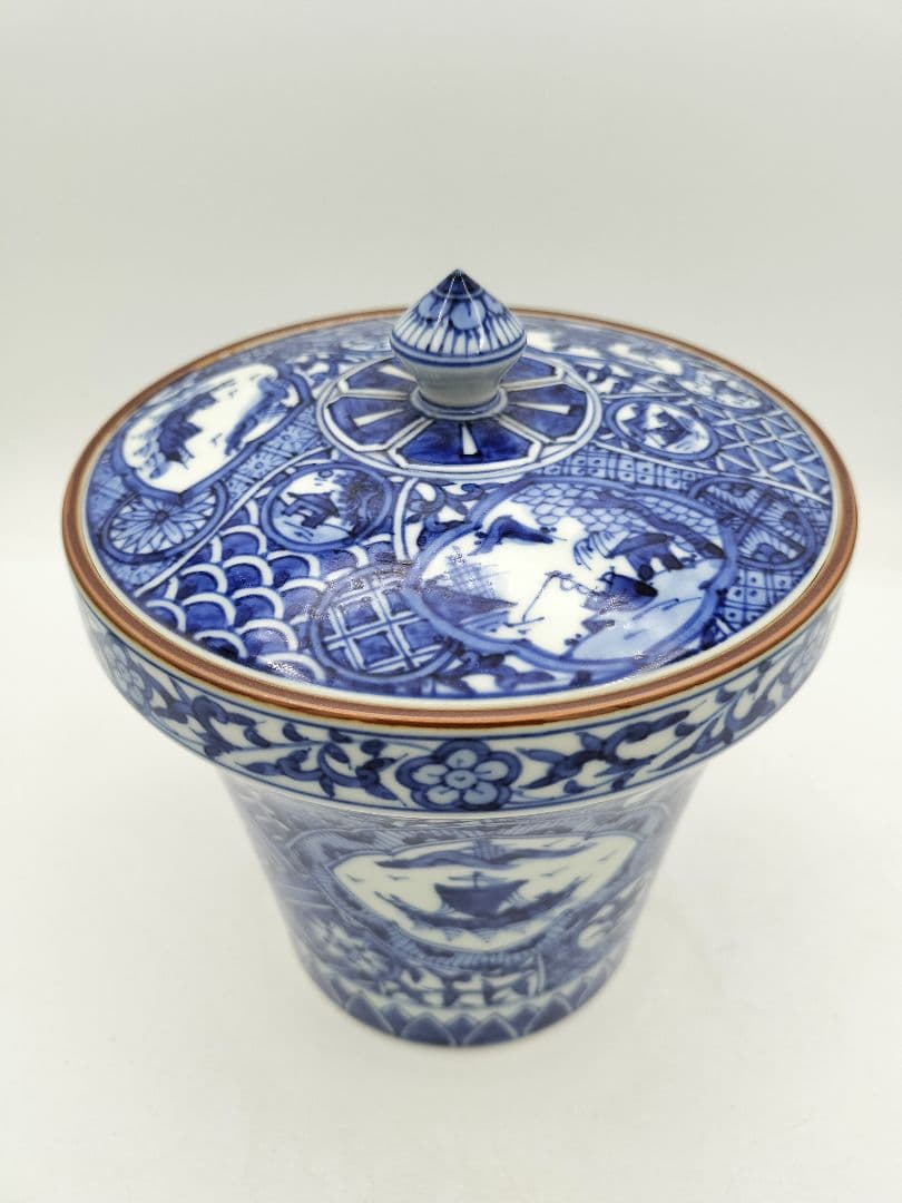 b423【新品・未使用】水指 祥瑞末広 高野昭阿弥 木箱 茶道具