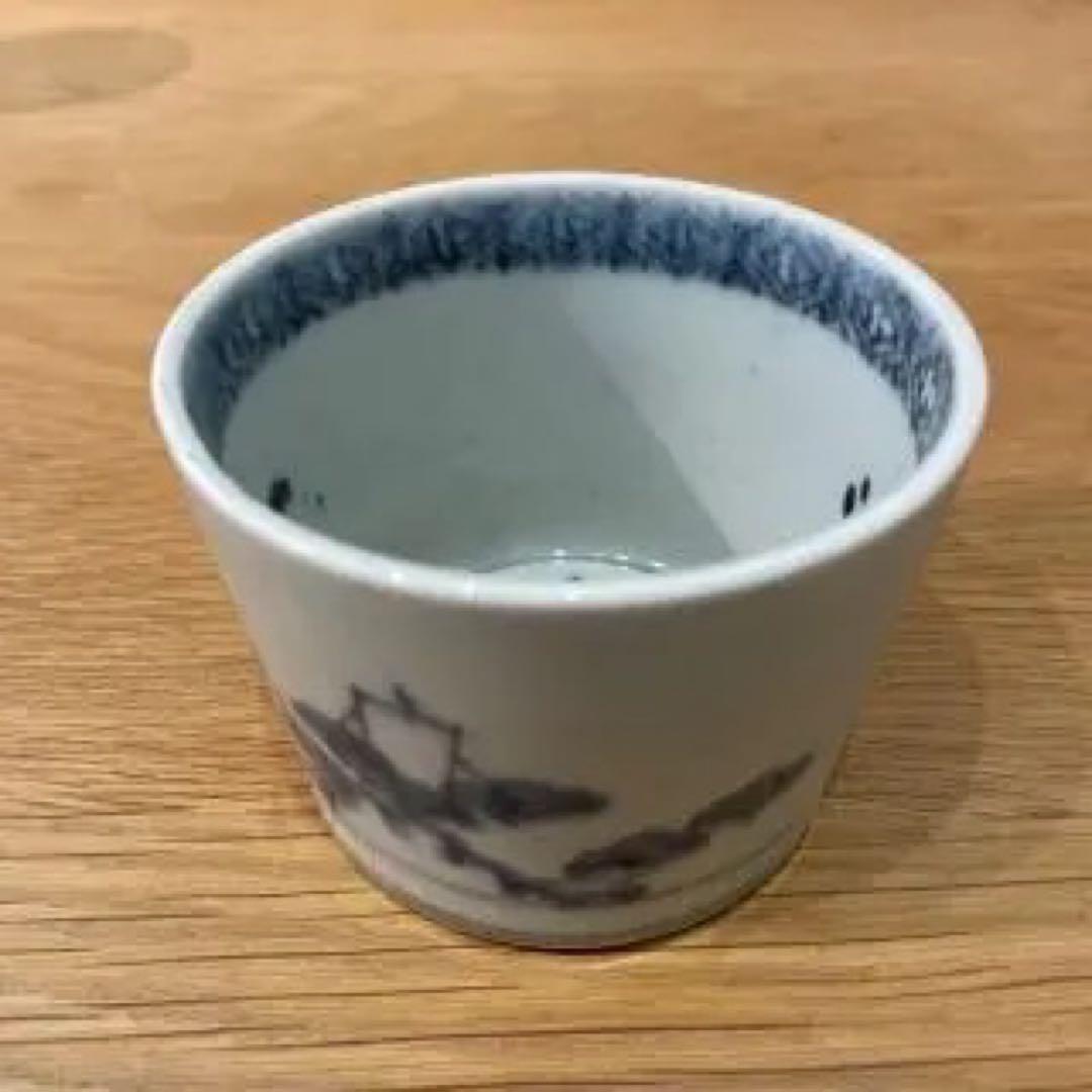 古伊万里　蕎麦猪口　帆船