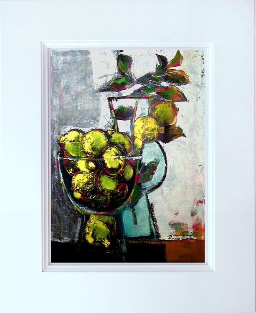 油絵 菅家令子 絵 絵画 インテリア 額付(黒) uF6-063304レモン 器