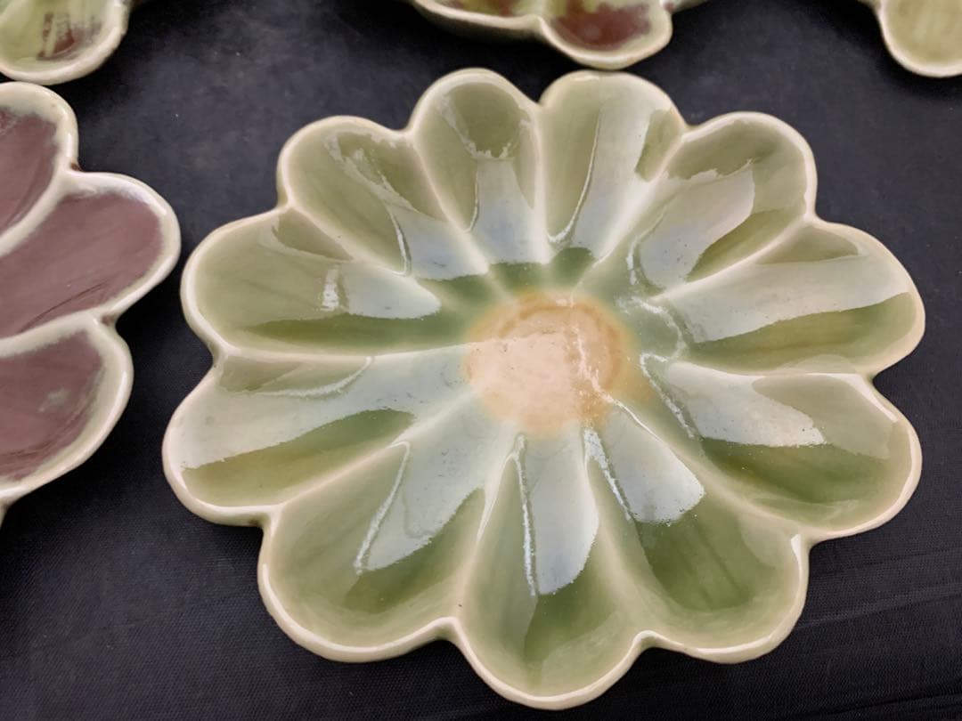 京　寳悦 作　花形皿　小皿　14枚　器　お花