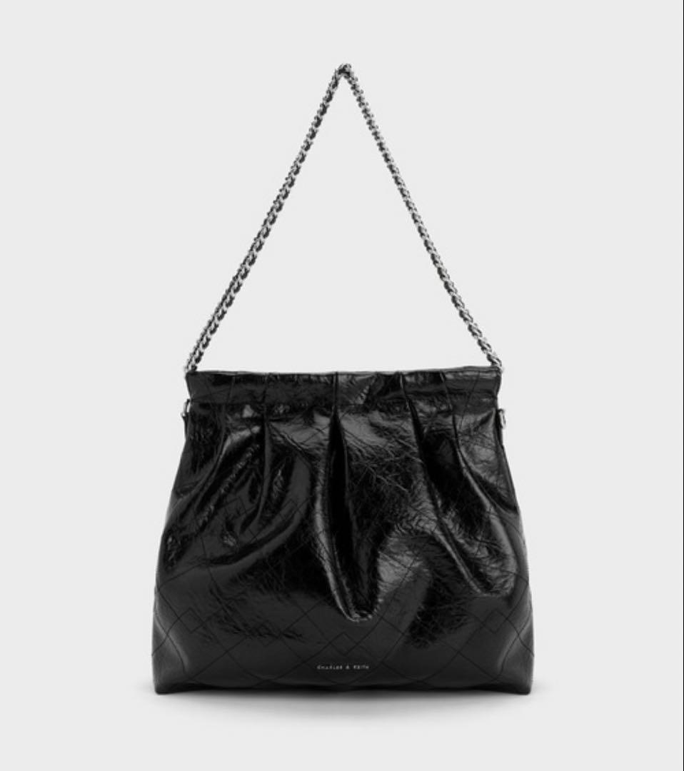 CHARLES & KEITH ドゥオ ブレードチェーンハンドルホーボーバッグ