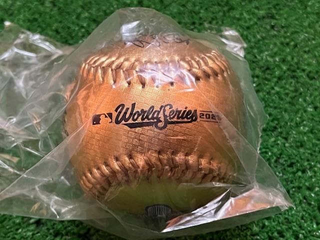 大谷翔平2025限定WSチャンピオン記念サイン入GOLDボールローリング社製