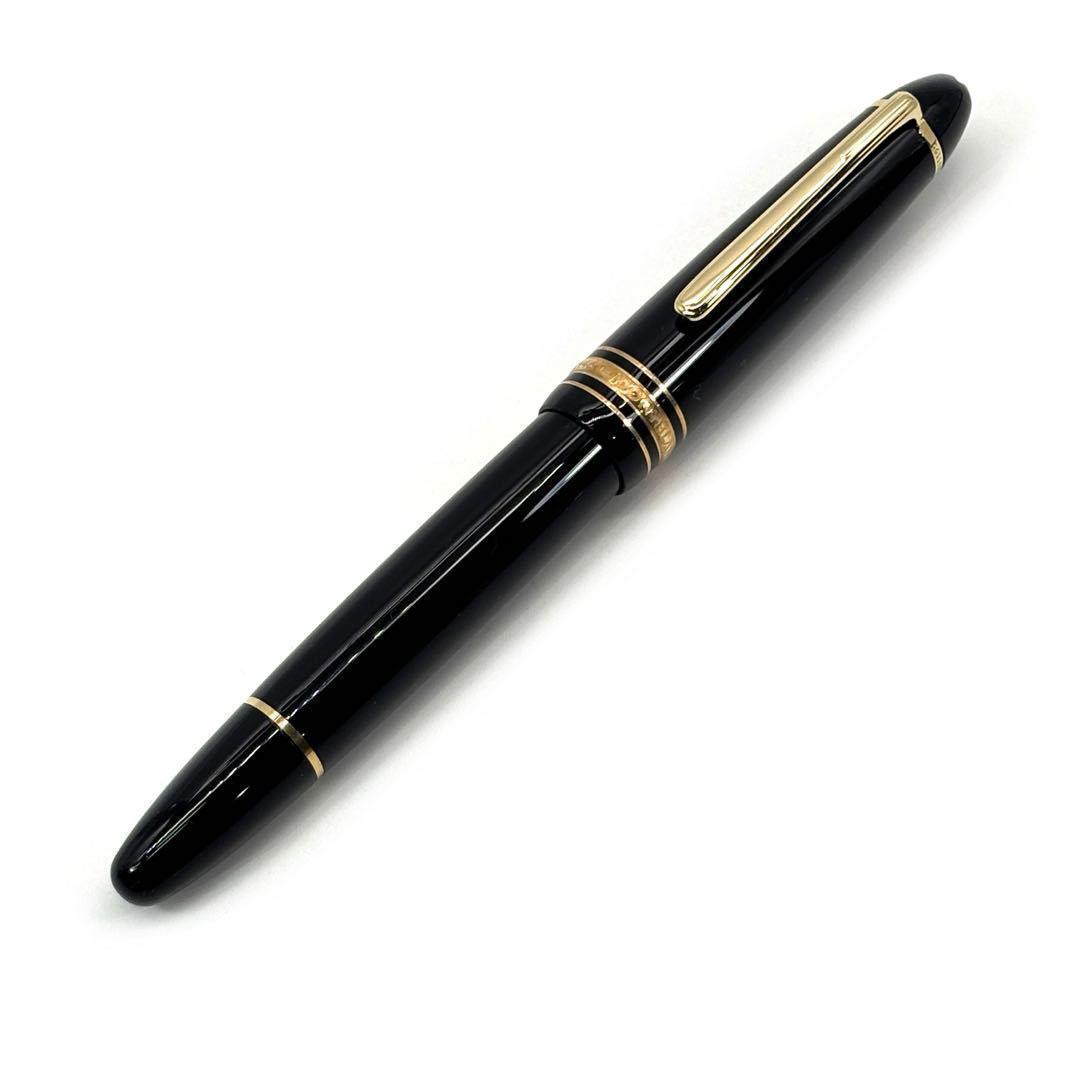 【美品】モンブラン 万年筆 146 剣先14K ブラック/ゴールド 2Q42