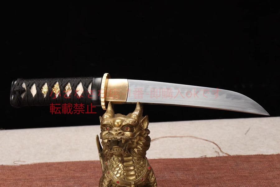 黒檀  焼刃  小猟刀  武具　刀装具　日本刀　模造刀　 肋差   短刀