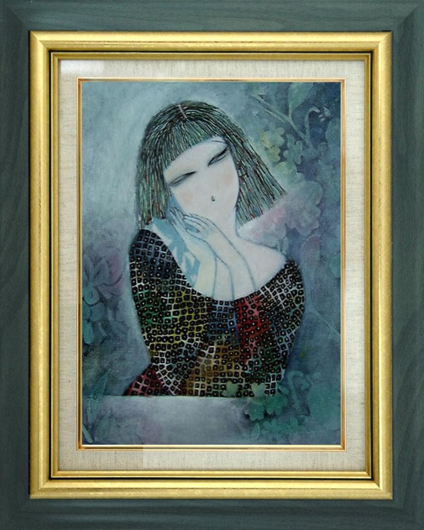 油絵 菅家令子 絵 絵画 インテリア F6-72023 人物 女性像