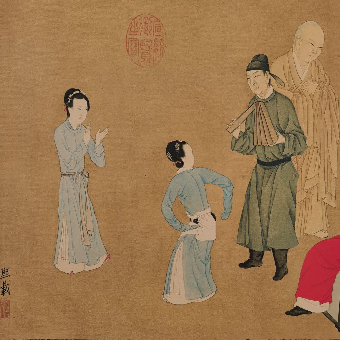 旧蔵　名家　韓熙載夜宴図　五代南唐 顧閎中伝　歴史的名画　長巻形式　中国古画名作