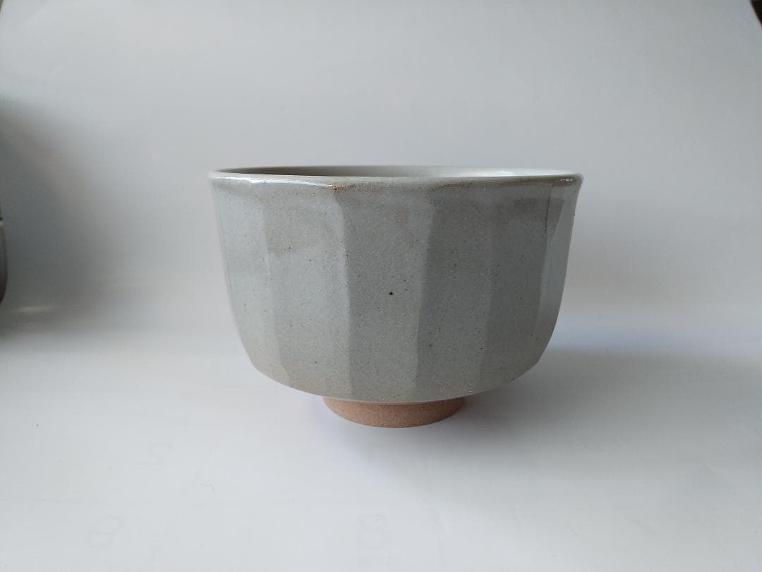 尾高焼 楽山窯 三代 清水日呂志 作 色絵 茶碗 共箱 栞 抹茶碗 茶道具 新品