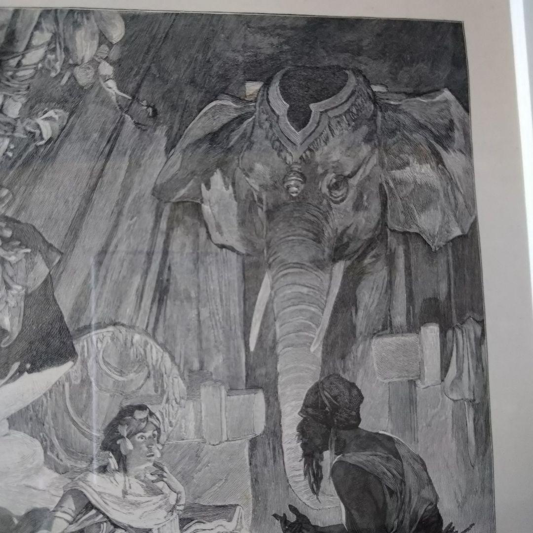 ＊アルフォンス・ミュシャ額装＊「白い象の伝説」初版挿絵リトグラフ⑤