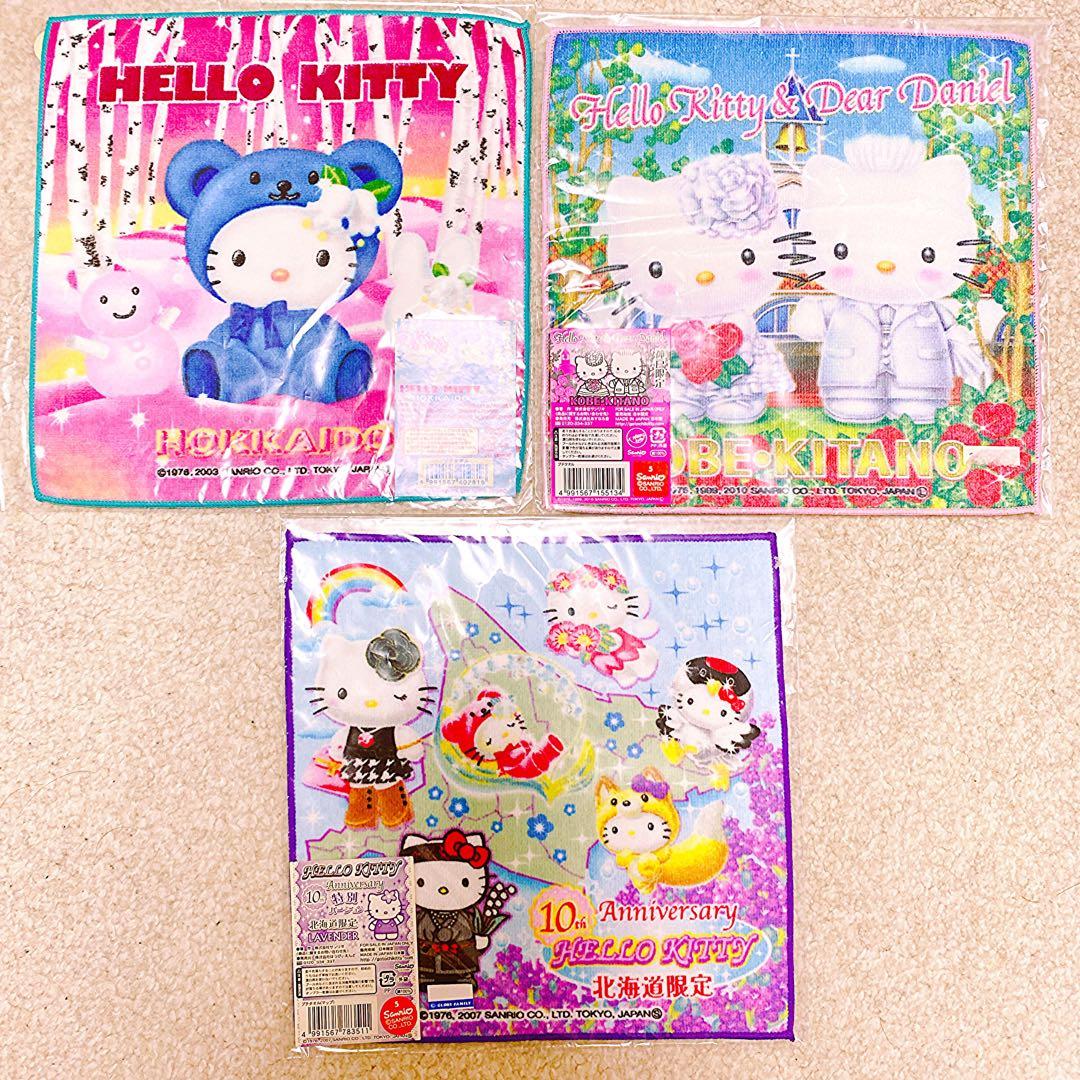 ハローキティ ご当地 プチタオル 新品 雪うさぎ クリオネ エンジェルキティ