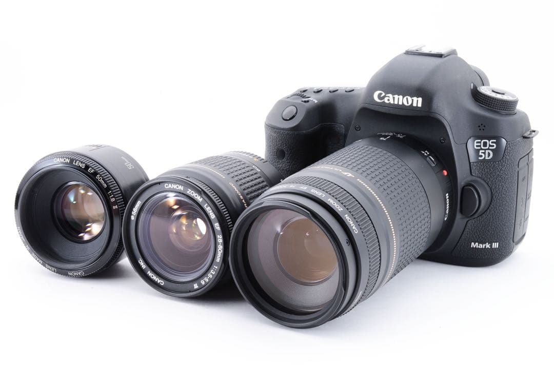 一眼レフカメラCanon EOS 5D mark III標準&望遠&単焦点セット