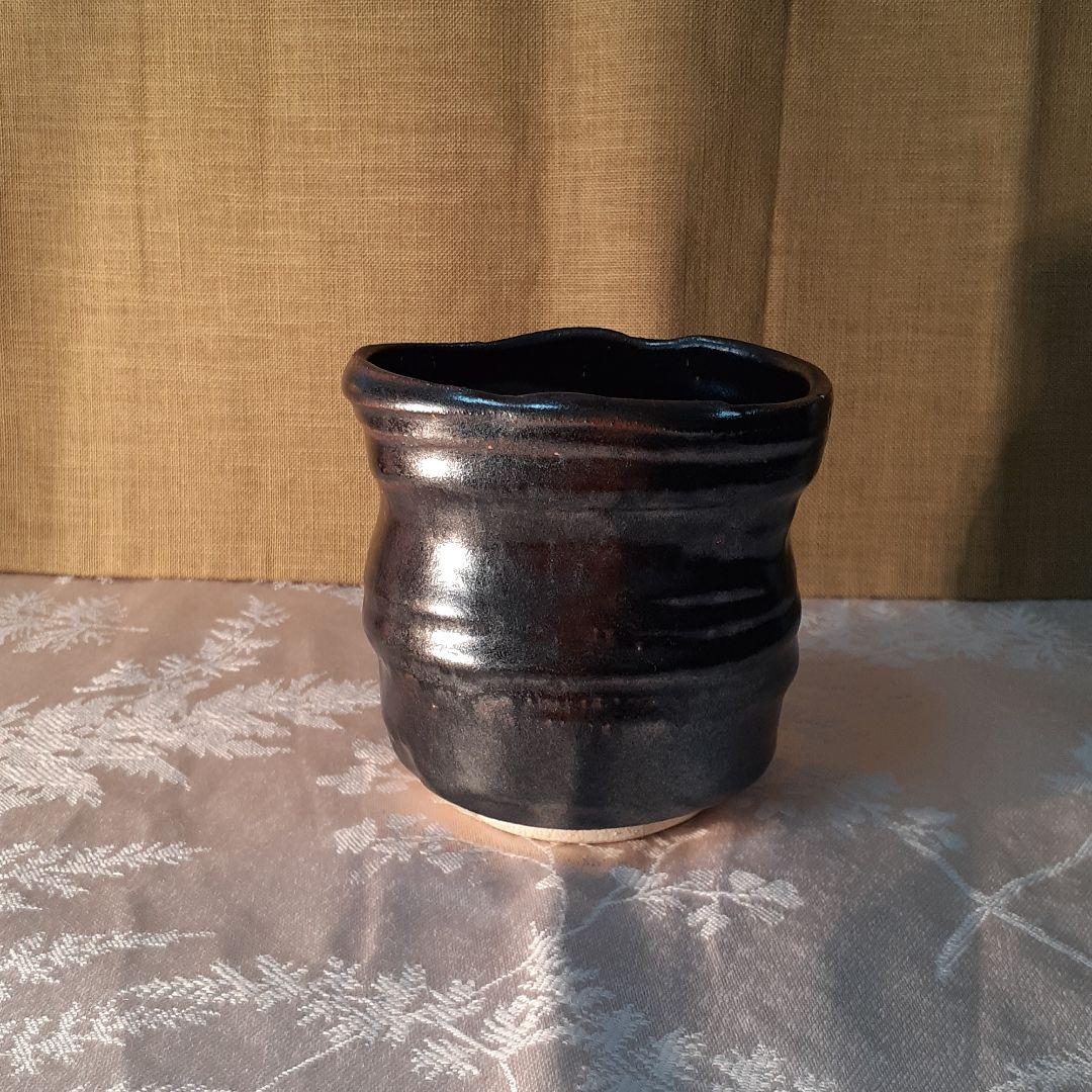 故、加藤仁　作　織部黒湯飲み