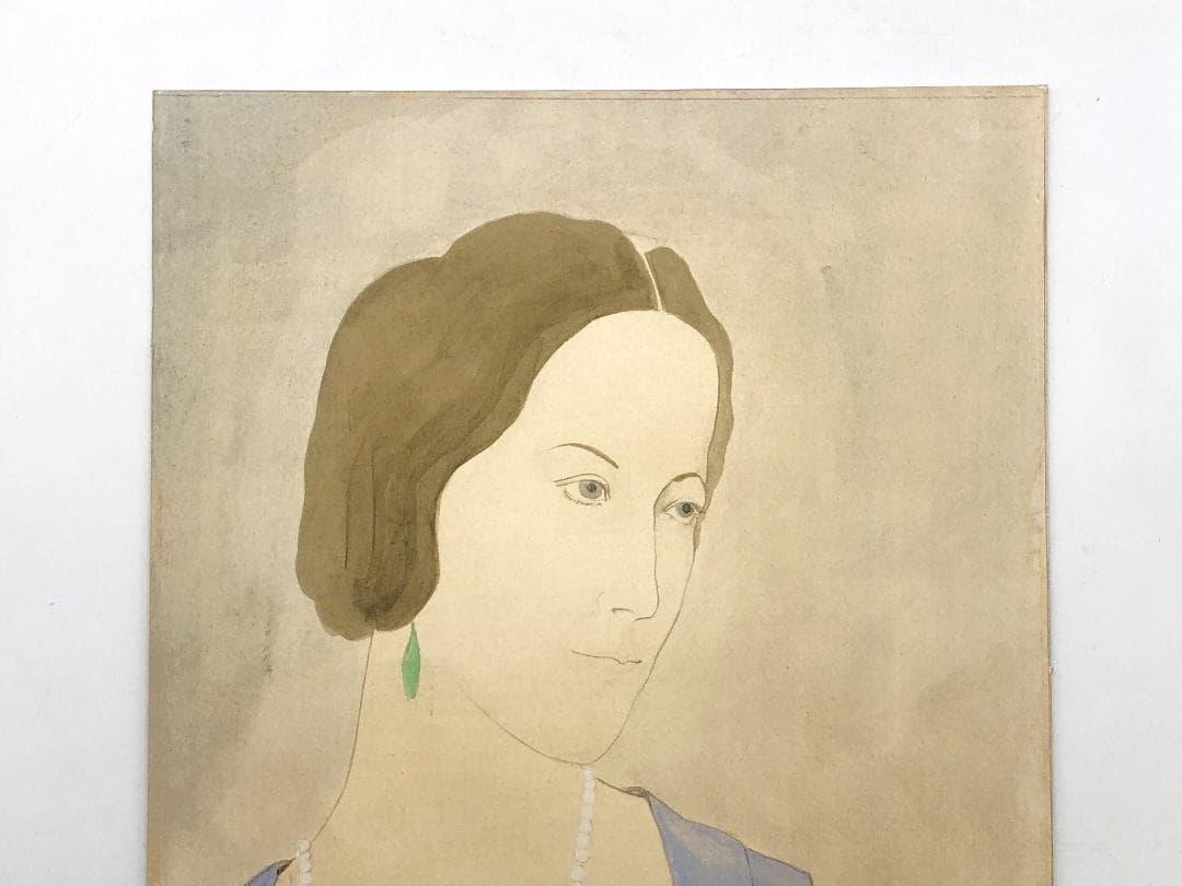 藤田嗣治　女性肖像 1923　肉筆水彩　額装