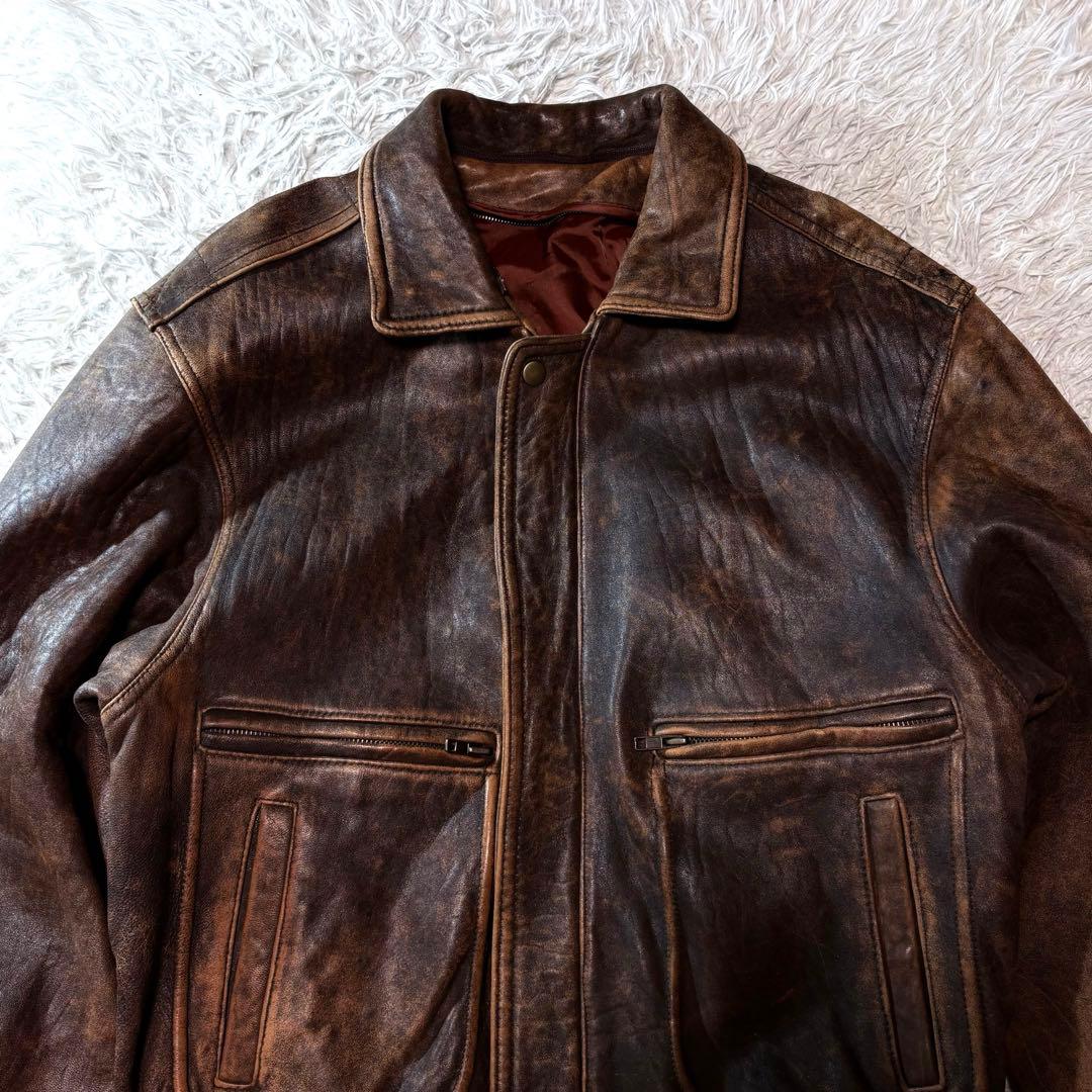 やは✨00s A2 leather jacket brown y2k
