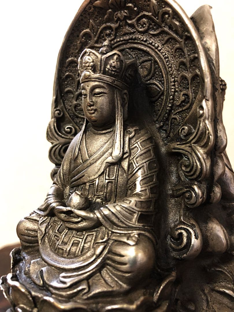 中国美術 乾隆年製 時代 白銅 三尊仏 仏像 如来 菩薩 明王