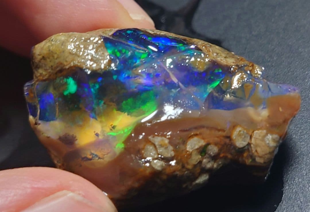 【50CT】エチオピア　オパール　原石　青　鉱物標本　ウェロ産