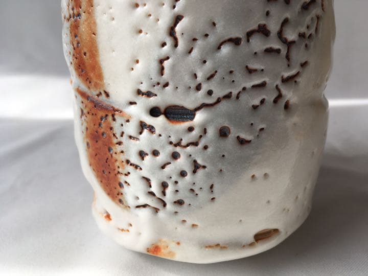 志野焼　美濃　仙山窯　安藤日出武　花瓶　花入　共箱　未使用品