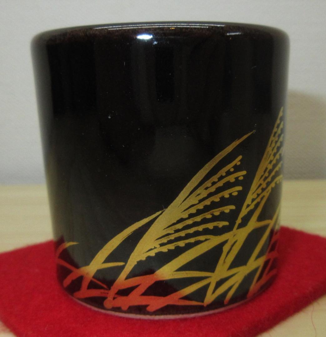 送料込【逢絢亭・新品】茶道具 蓋置 膳所焼 金彩 武蔵野の図 陽炎園 共箱入り