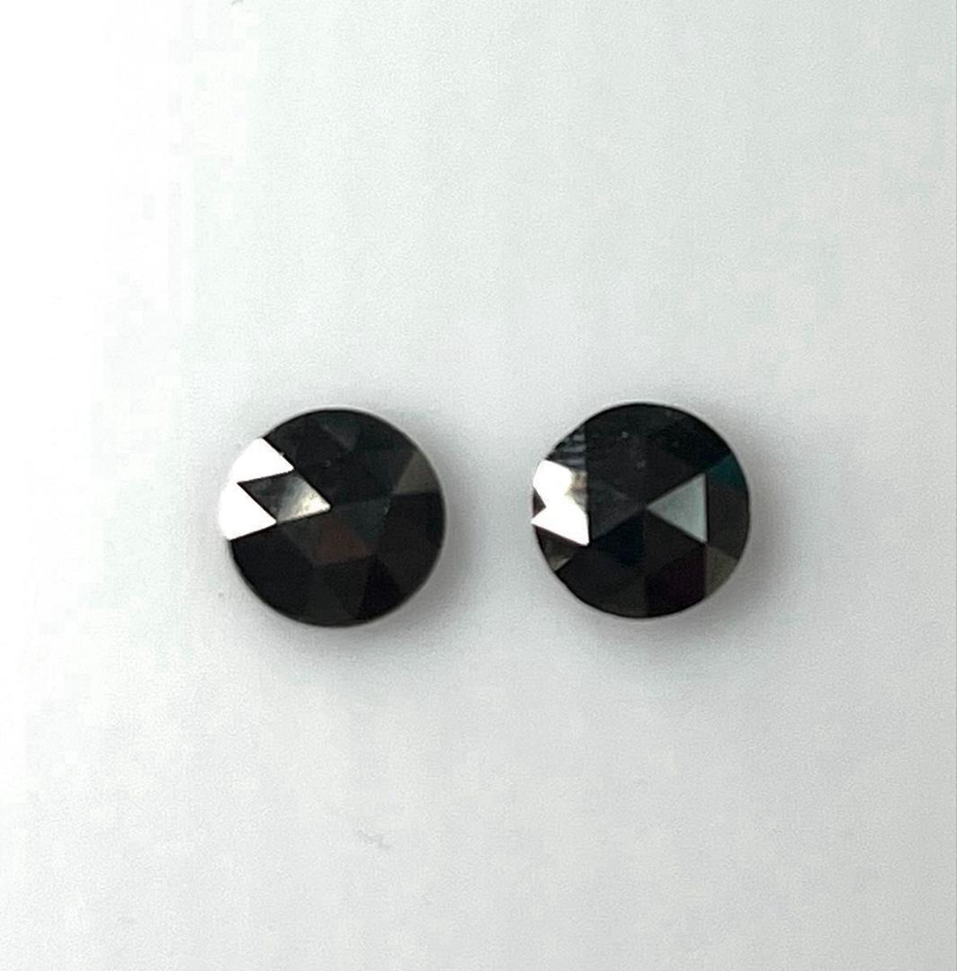 PT天然ブラックダイヤピアス 計2.2ct 鑑別カード付き