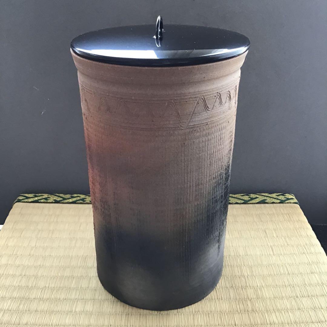 茶道具　南蛮縄簾　細水指　太仙窯作　共箱　紙箱　S11MS