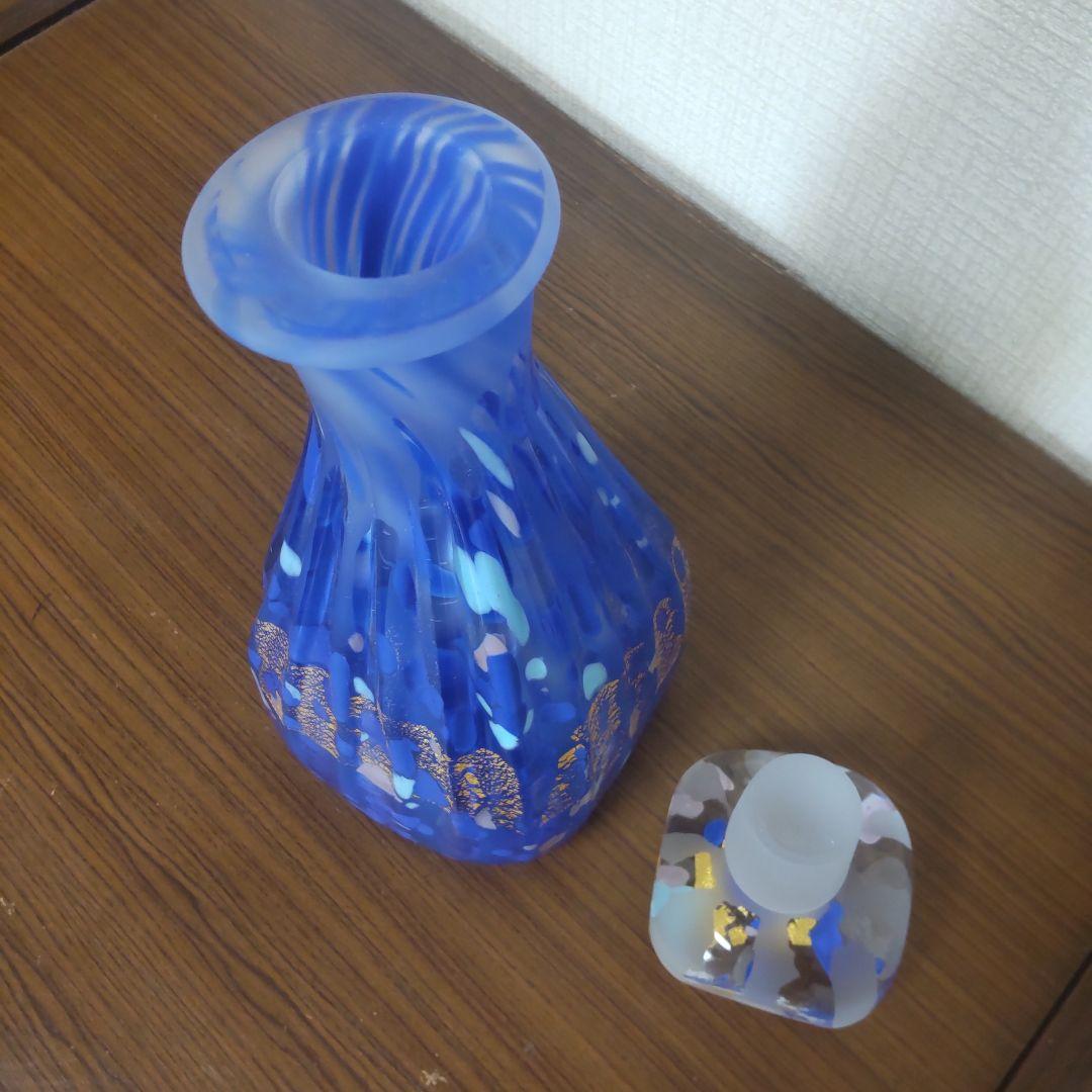 藤田喬平 手吹 瑠璃洋酒器 「醍醐」 瑠璃金彩酒器 ガラス工芸品 文化勲章