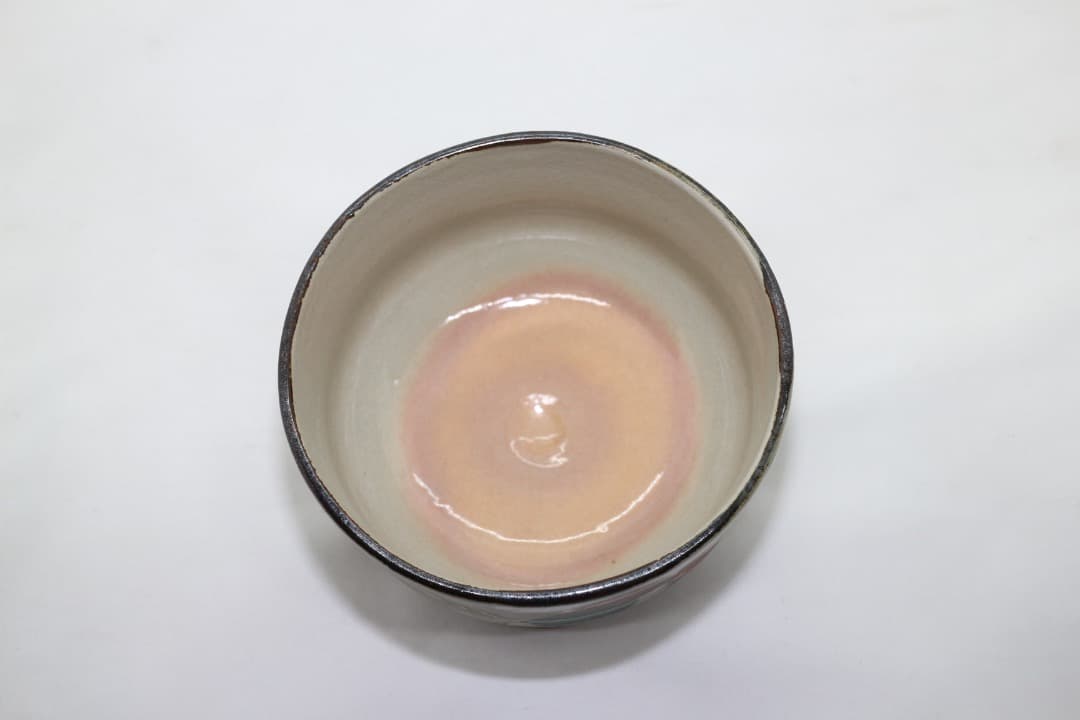 京焼 中村秋峰 乾山写柿絵 金彩 茶碗 茶道具 共箱 共布