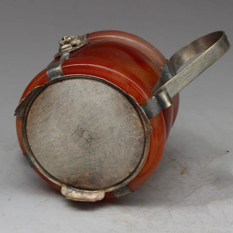 竜紋赤玉石竜口徳利  工芸品  美術品 置物