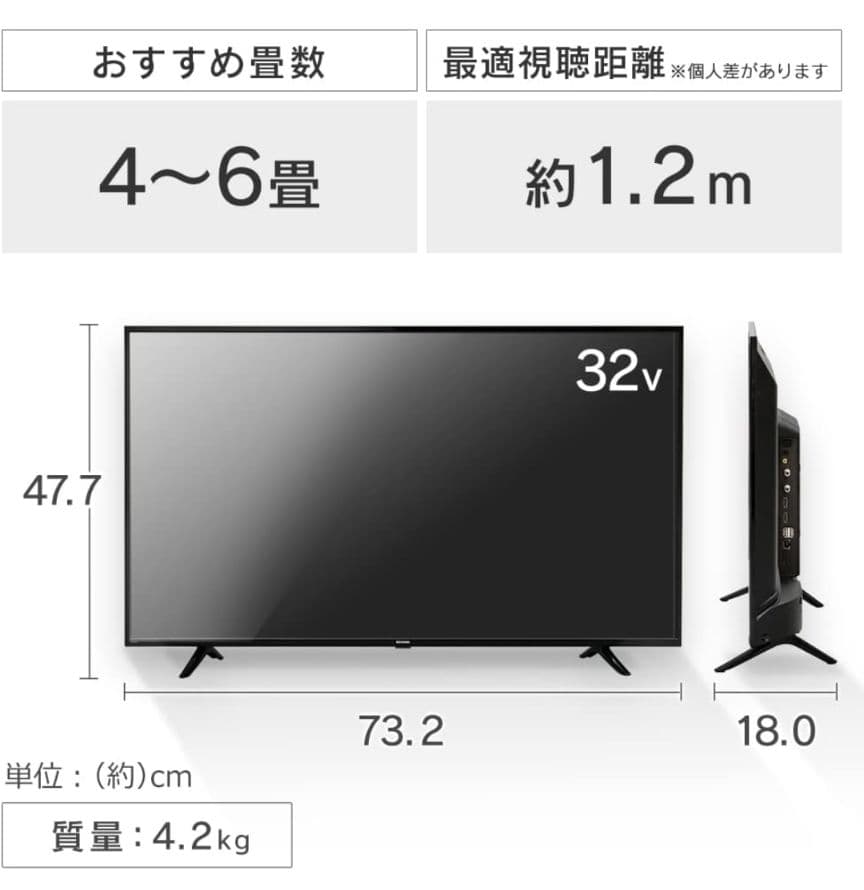 IRIS OHYAMA テレビ 32V型 Fiona 32WB10PB