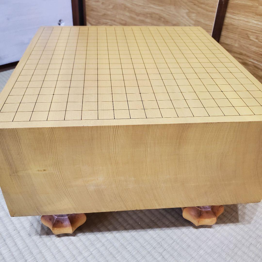 【状態良好】碁盤 脚付き へそあり 無垢盤 5寸8部 高級囲碁盤