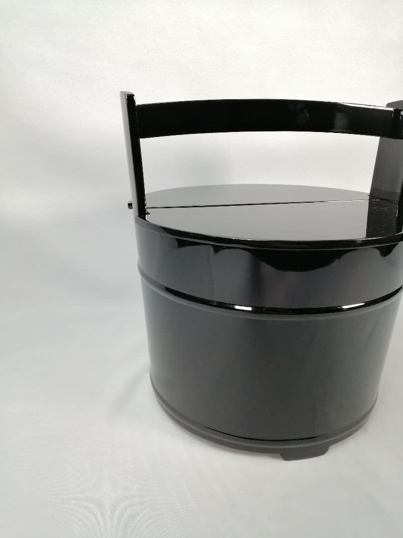 【茶道具】秀穂造　黒手桶水指　水指378