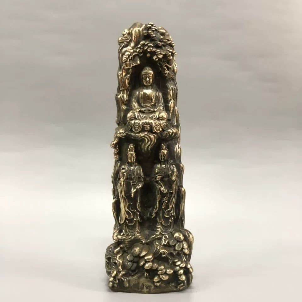 仏教美術 仏像 西方三聖菩薩仏像 仏堂奉納 装飾品 工芸品 置物
