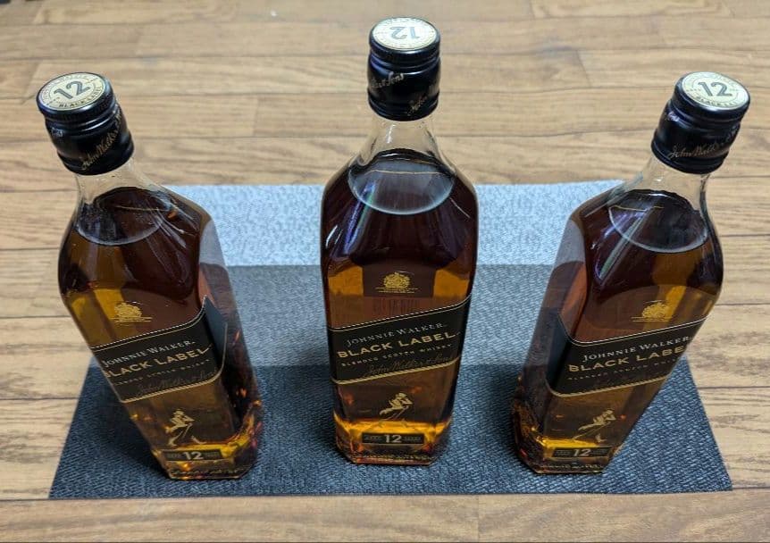ジョニーウォーカー ブラックラベル 12年 3本セット　新品未開封