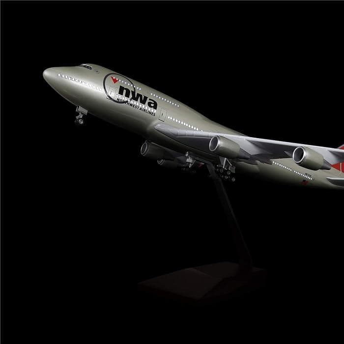 模型飛行機 ノースウエスト航空 B747 ボーイング LED ランディングギア