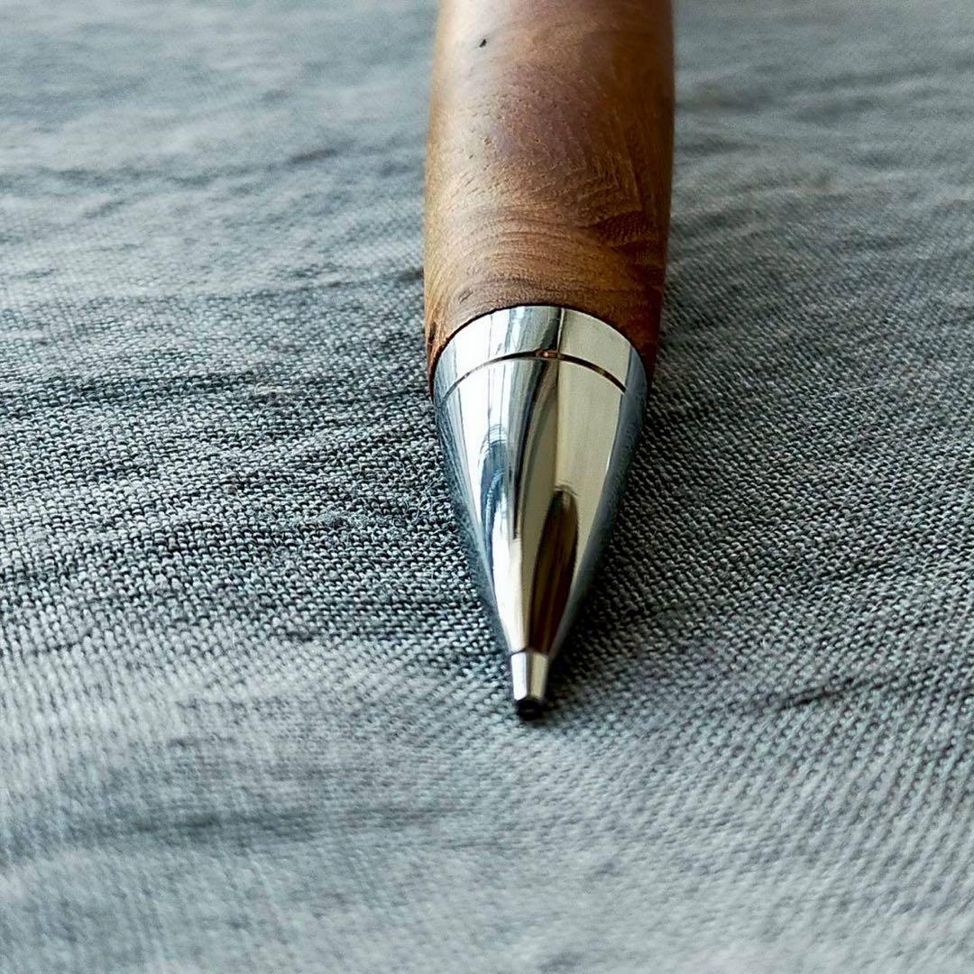 江戸時代の欅瘤　ハンドメイド　木軸シャープペン　0.5mm　天然木　ブラック