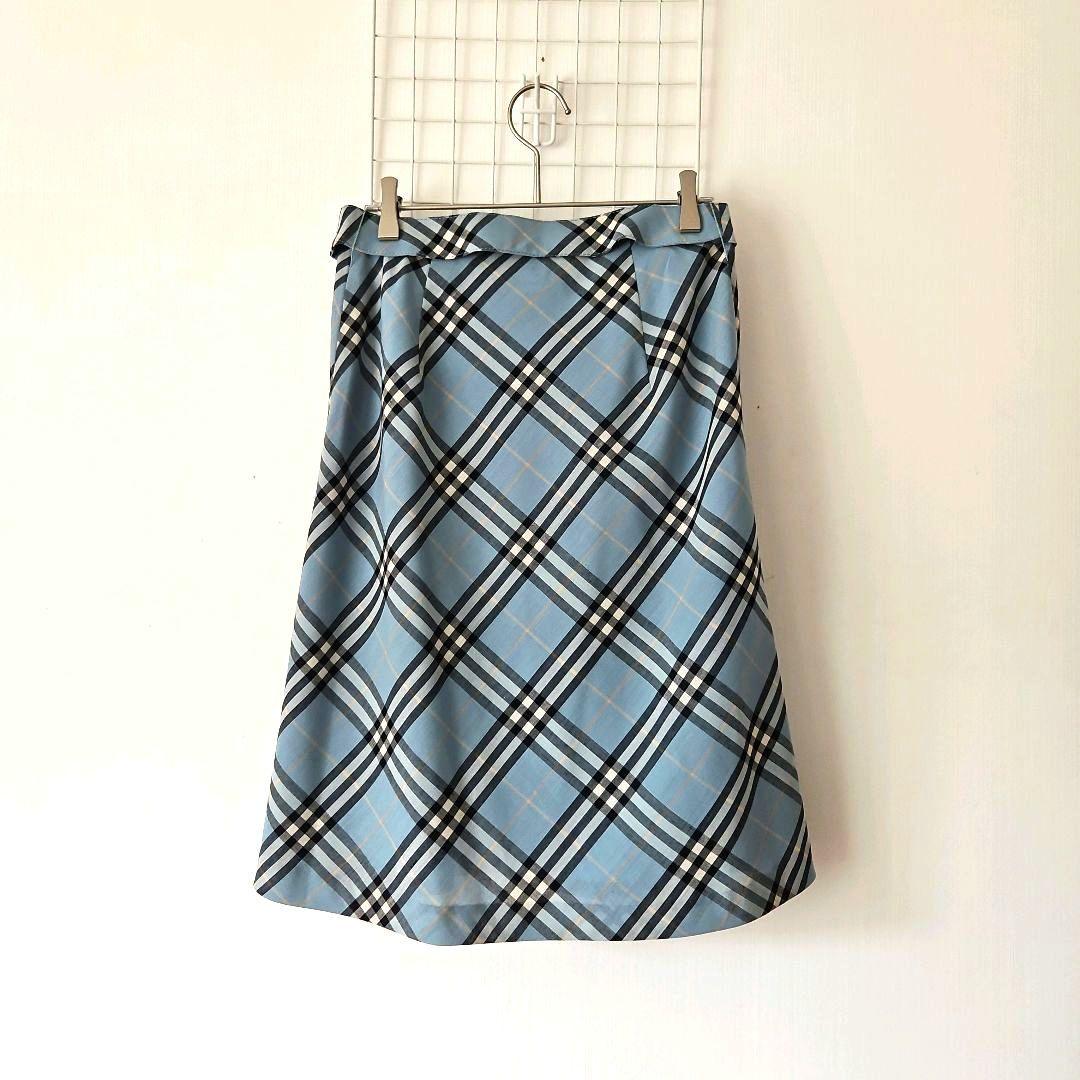 BURBERRY BLUE LABEL ノバチェック スカート 水色 38