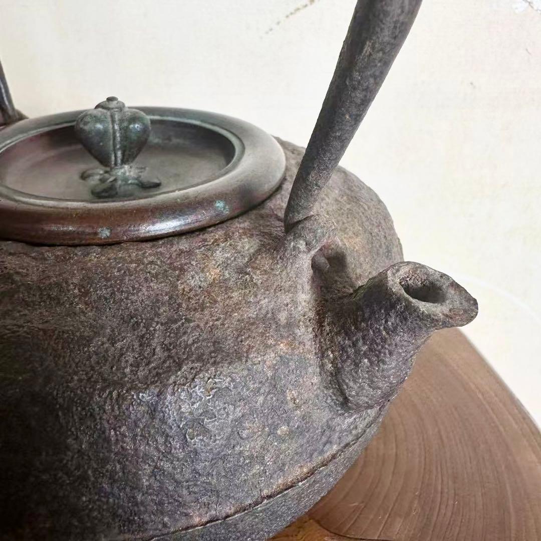 時代 名人 青龍堂 安之介系 小降 鉄瓶 煎茶道具