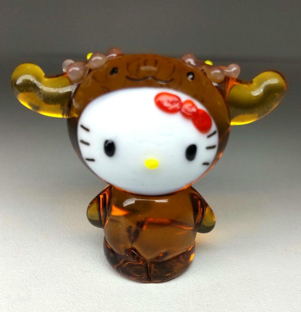希少 ハローキティ ハーモニーランド限定 かぶりんぼ 手作りガラス細工２点セット