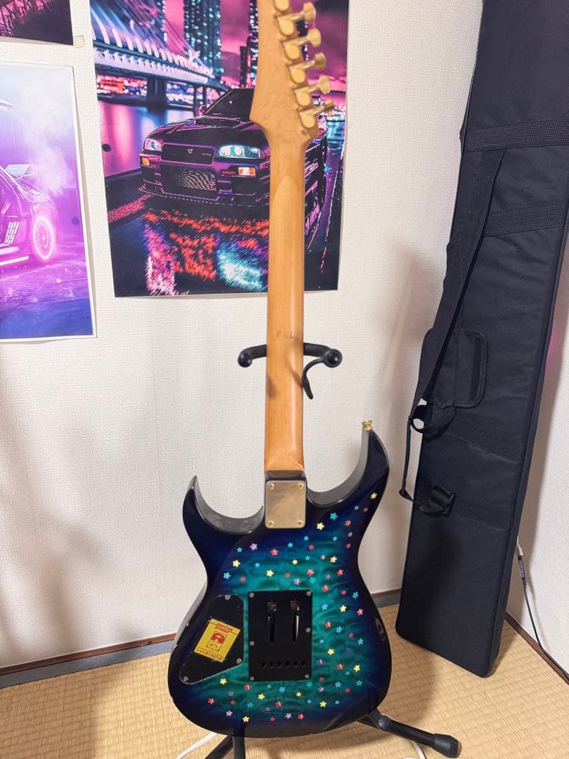 青緑色 エレキギター fernandes