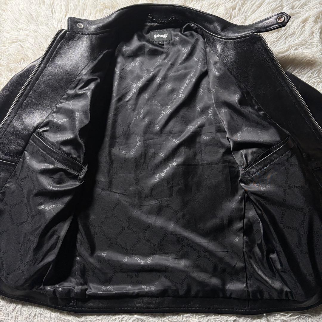 ウ*マ様 極美品/XL✨Schott ライダースジャケット シングル　羊革　黒