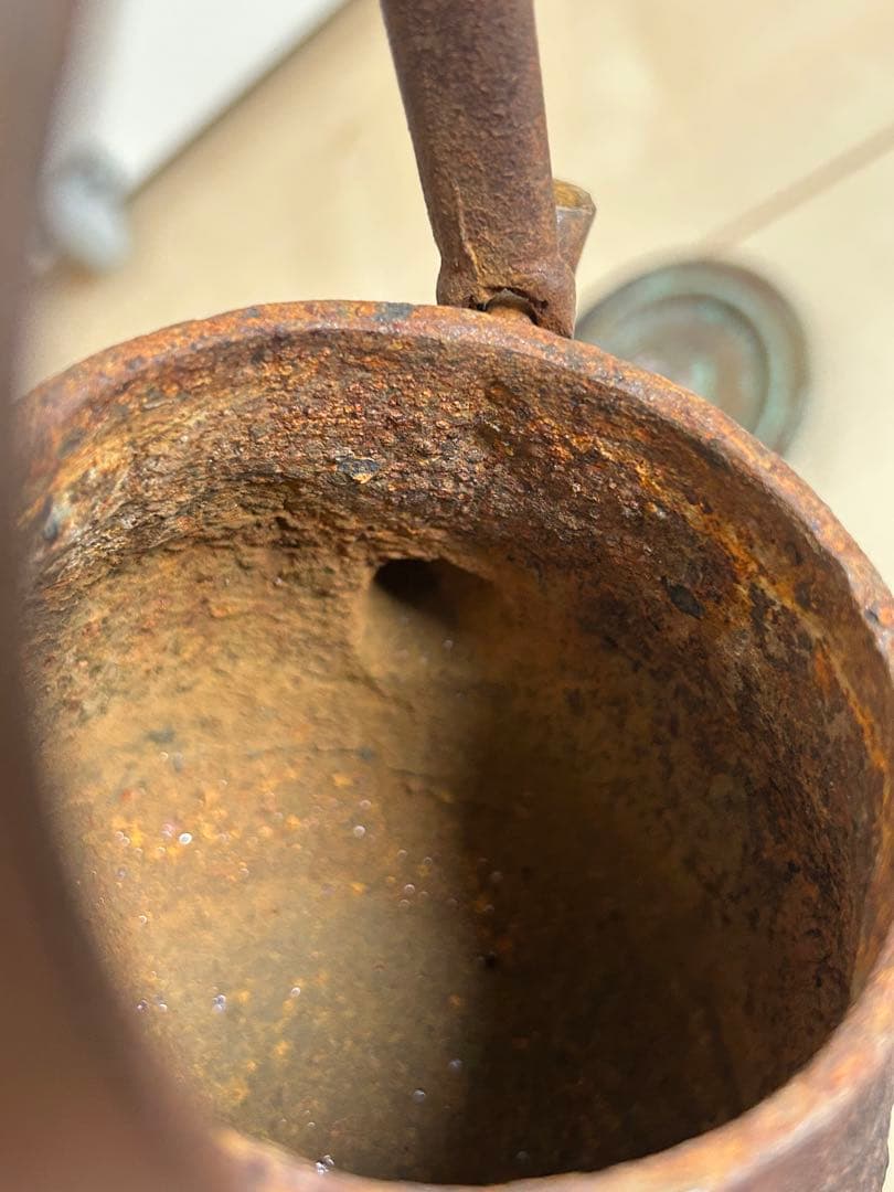 金寿堂造　麒麟文小豆鉄瓶　縦胴在銘煎茶道具容量500cc