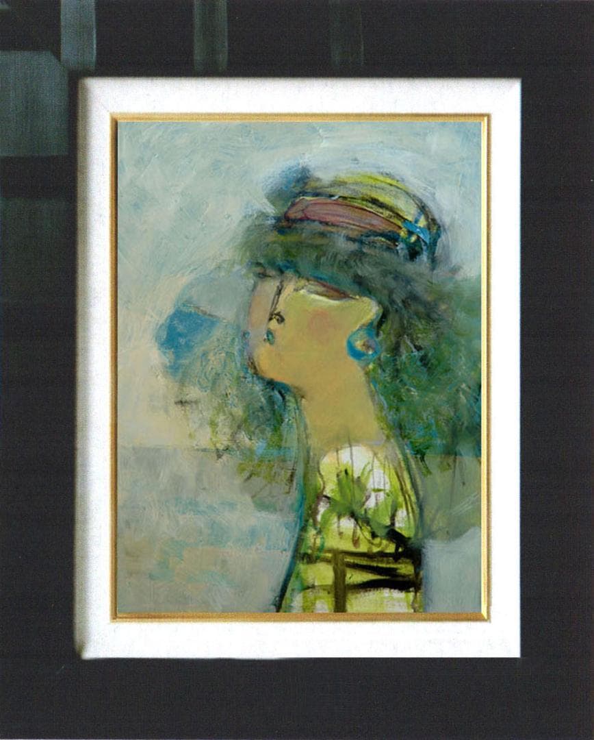 油絵 絵 絵画 インテリア 額付(銀) F4-052113 人物 女性像