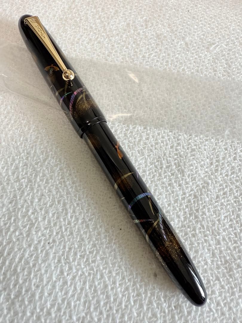 ナミキ万年筆蒔絵、蛍、10号サイズ