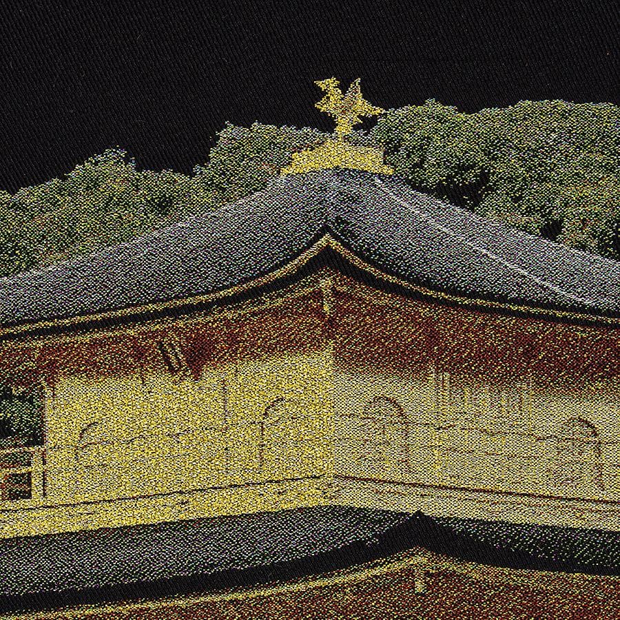 掛軸 西陣織 金糸織物「金閣寺 般若心経」掛軸 有馬頼底箱書き