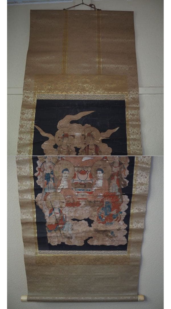 送料無料　古仏画　密蔵院住職『桜井弘夫』蔵　江戸時代　紙本肉筆　仏教美術