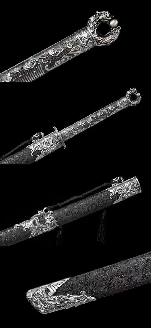 [戚刀] 繍春刀 牛尾刀 苗刀 手鍛造打 古兵器 武具 刀装具 護身工具 両手刀
