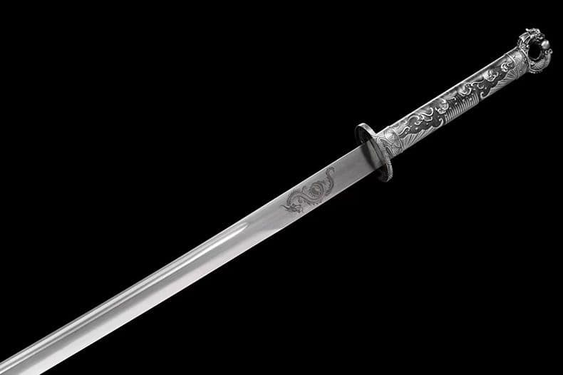 [戚刀] 繍春刀 牛尾刀 苗刀 手鍛造打 古兵器 武具 刀装具 護身工具 両手刀