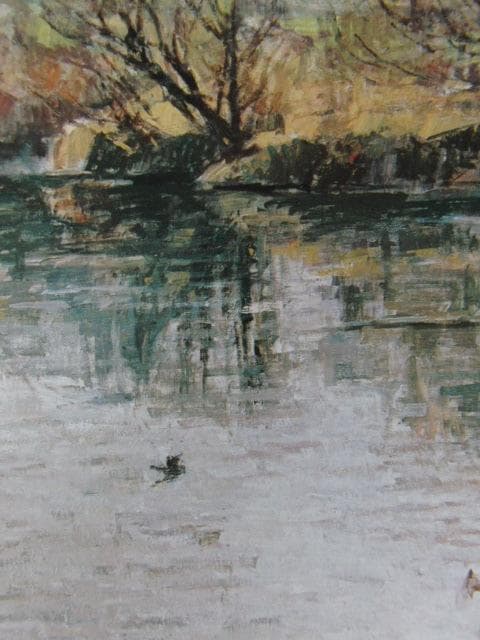 櫻田精一、【水温む河岸】、希少な大判額装用画集より、美品、日本人画家