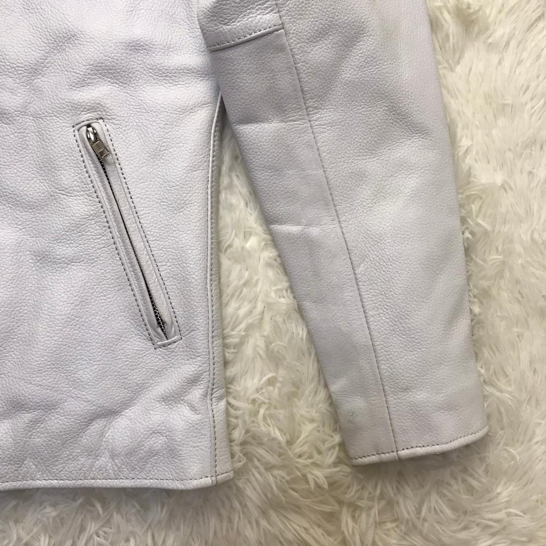 Freedom ライダースジャケット バッファローレザー 水牛革ジャン ホワイト